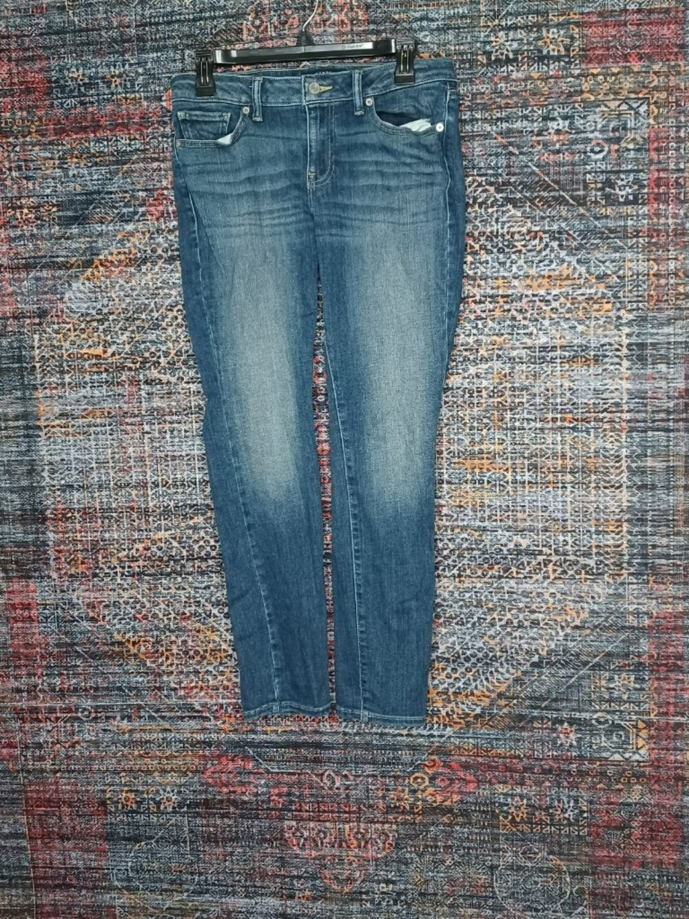 Lucky Brand womens dark distressed Lolita lowrise stretch skinny jeans 6x28 EUC